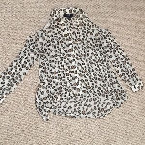 Cheetah open shoulder sheer blouse from forever 21